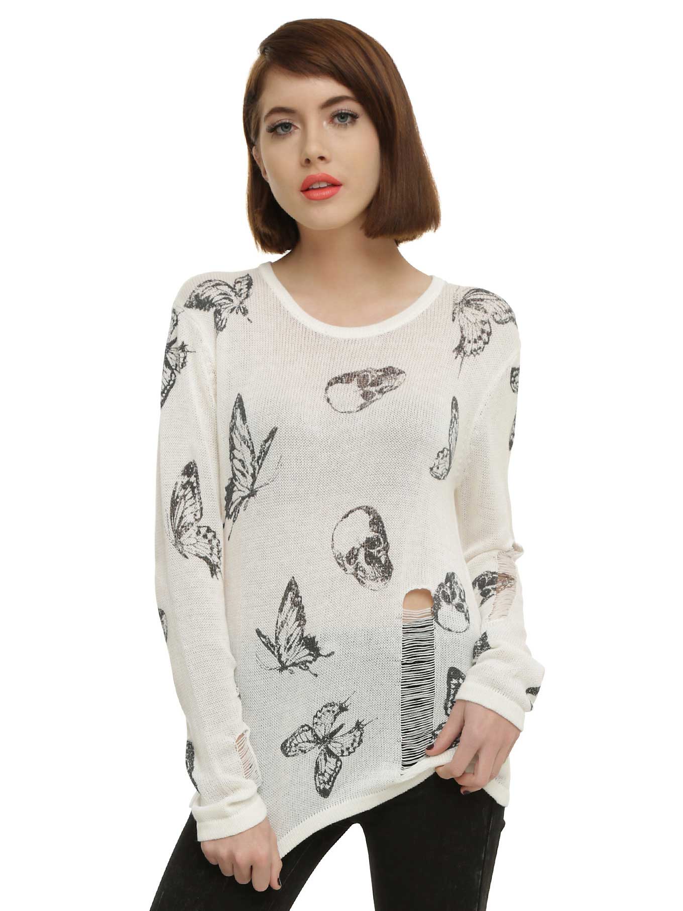 Butterfly and Skulls sweater