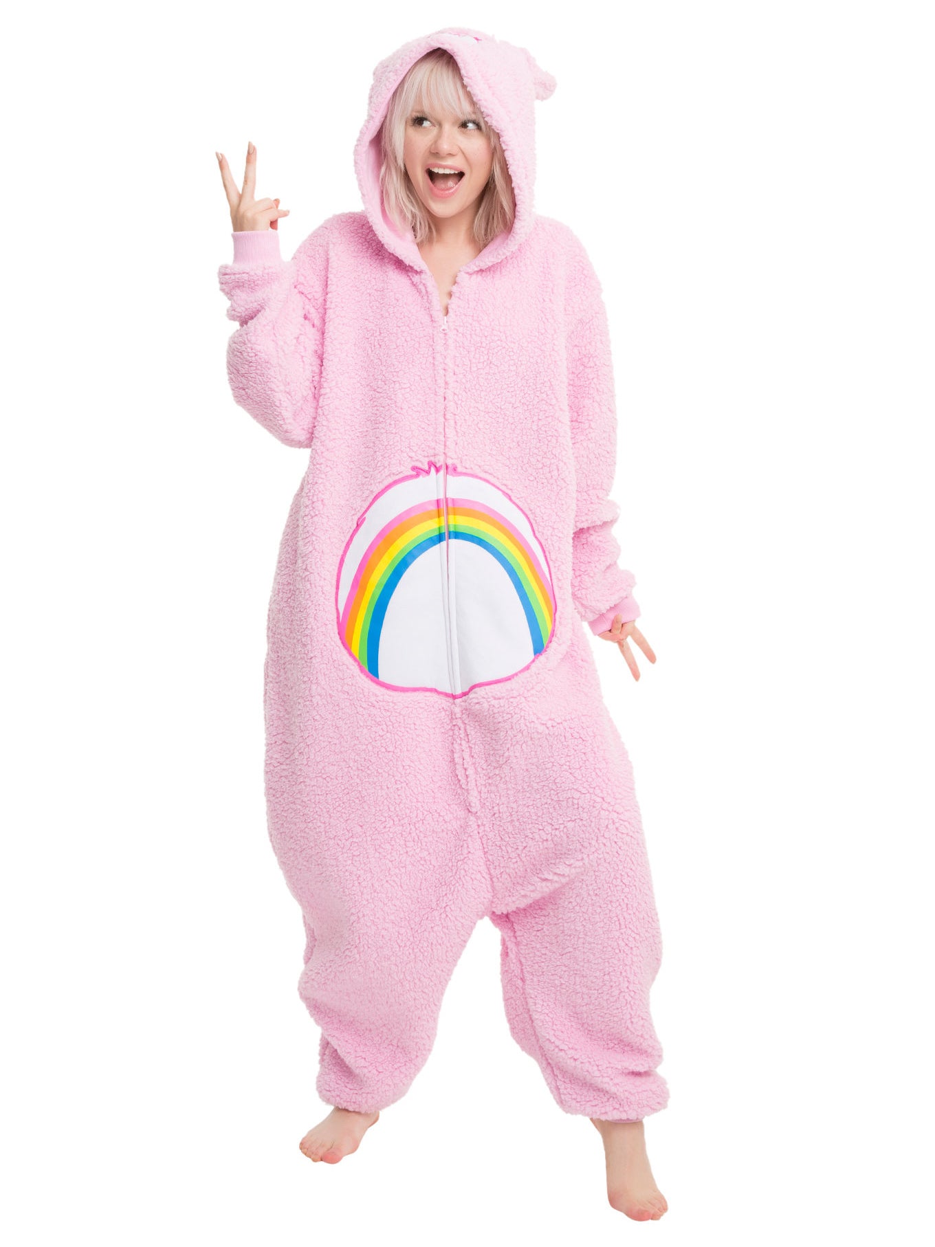 Adult Pink Hooded Onesie