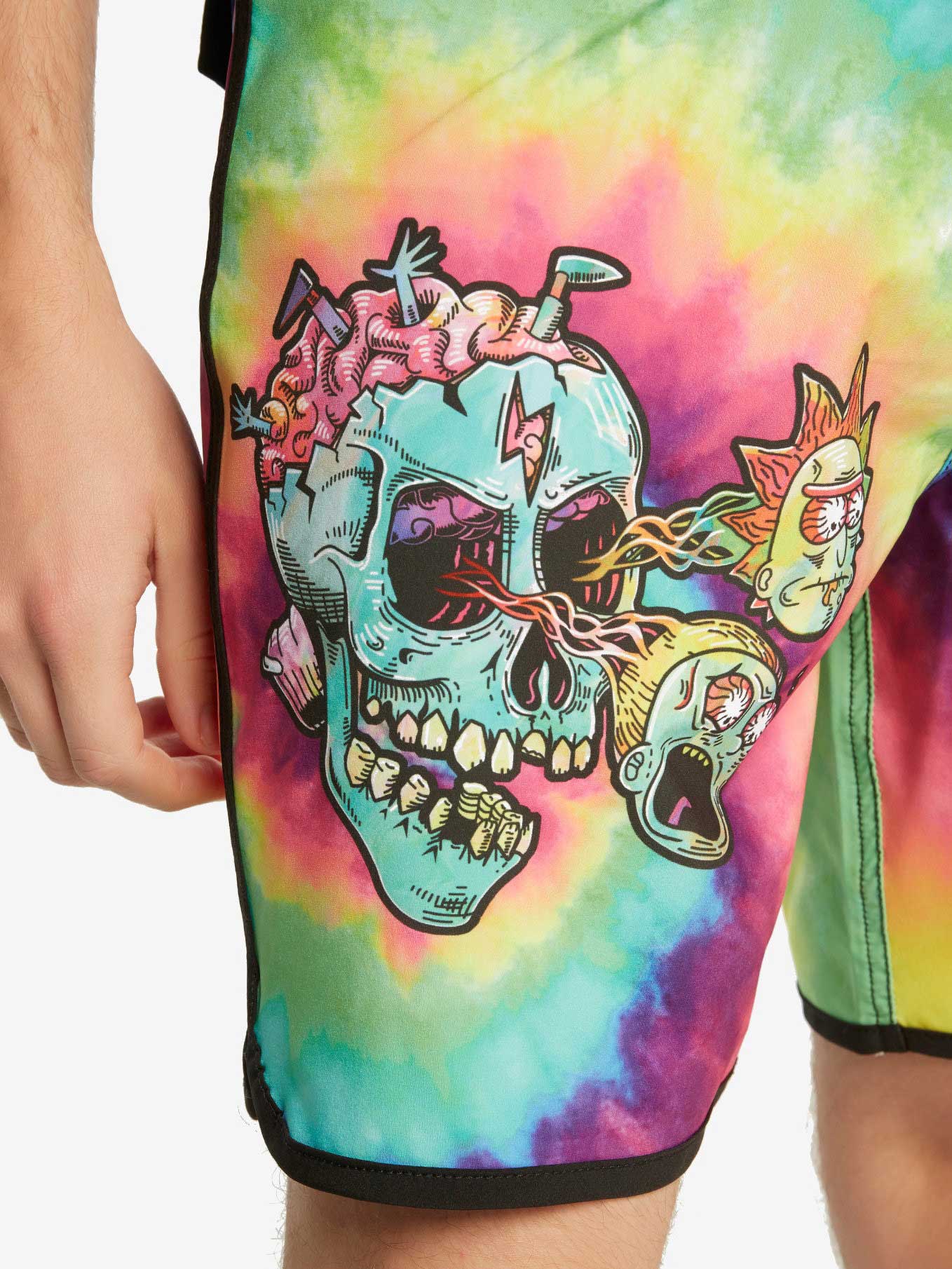 Tie Dye Skull Shorts