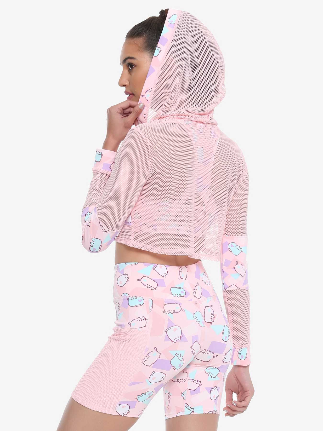 mesh hoodie pink activewear