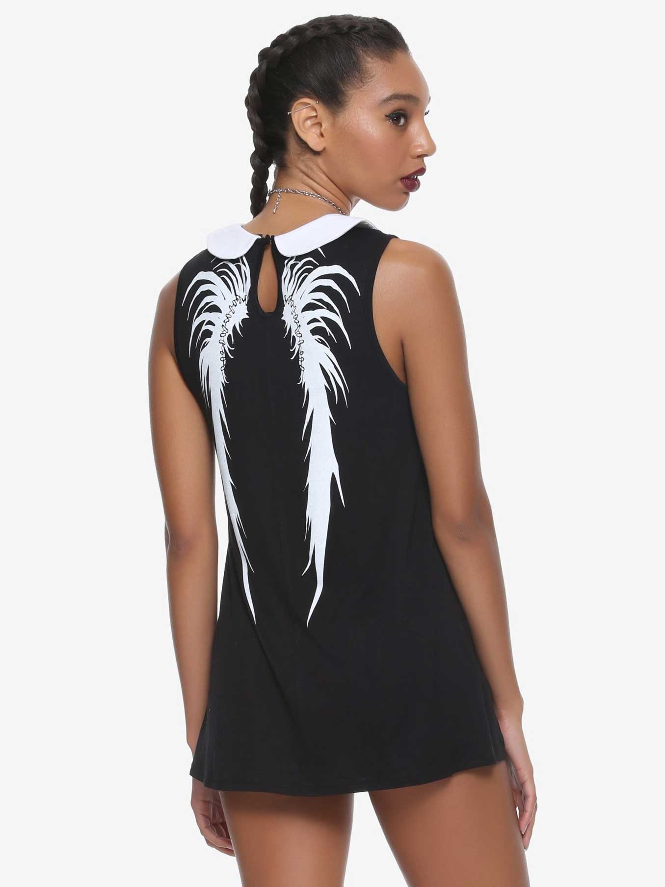 black top with white angel wings 