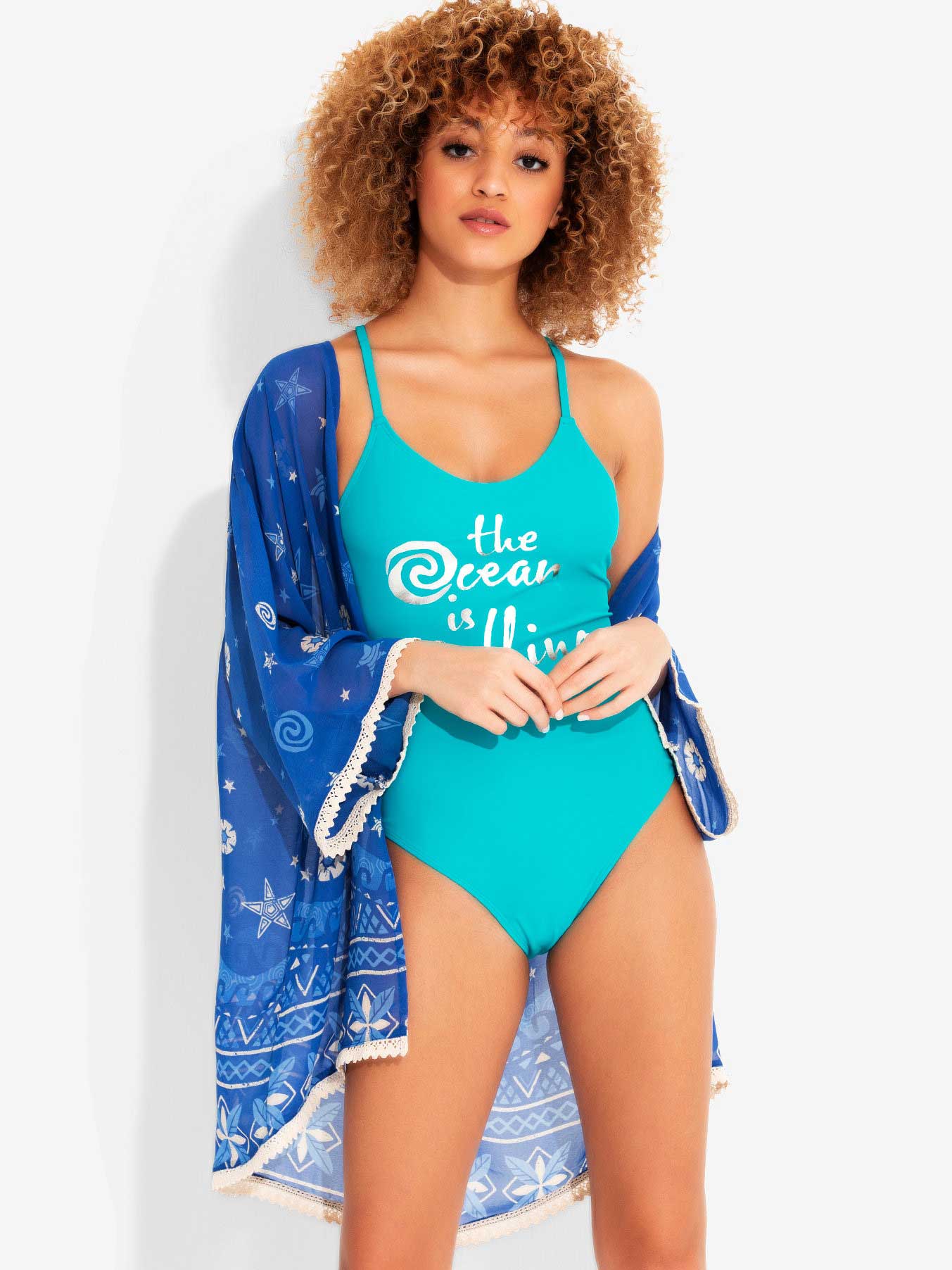 Blue One Piece Bathing Suit
