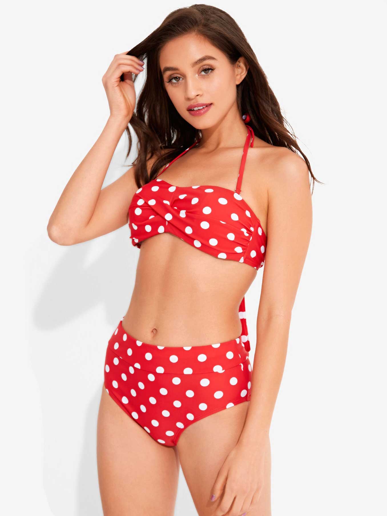 Red and White Polka Dot Bikini