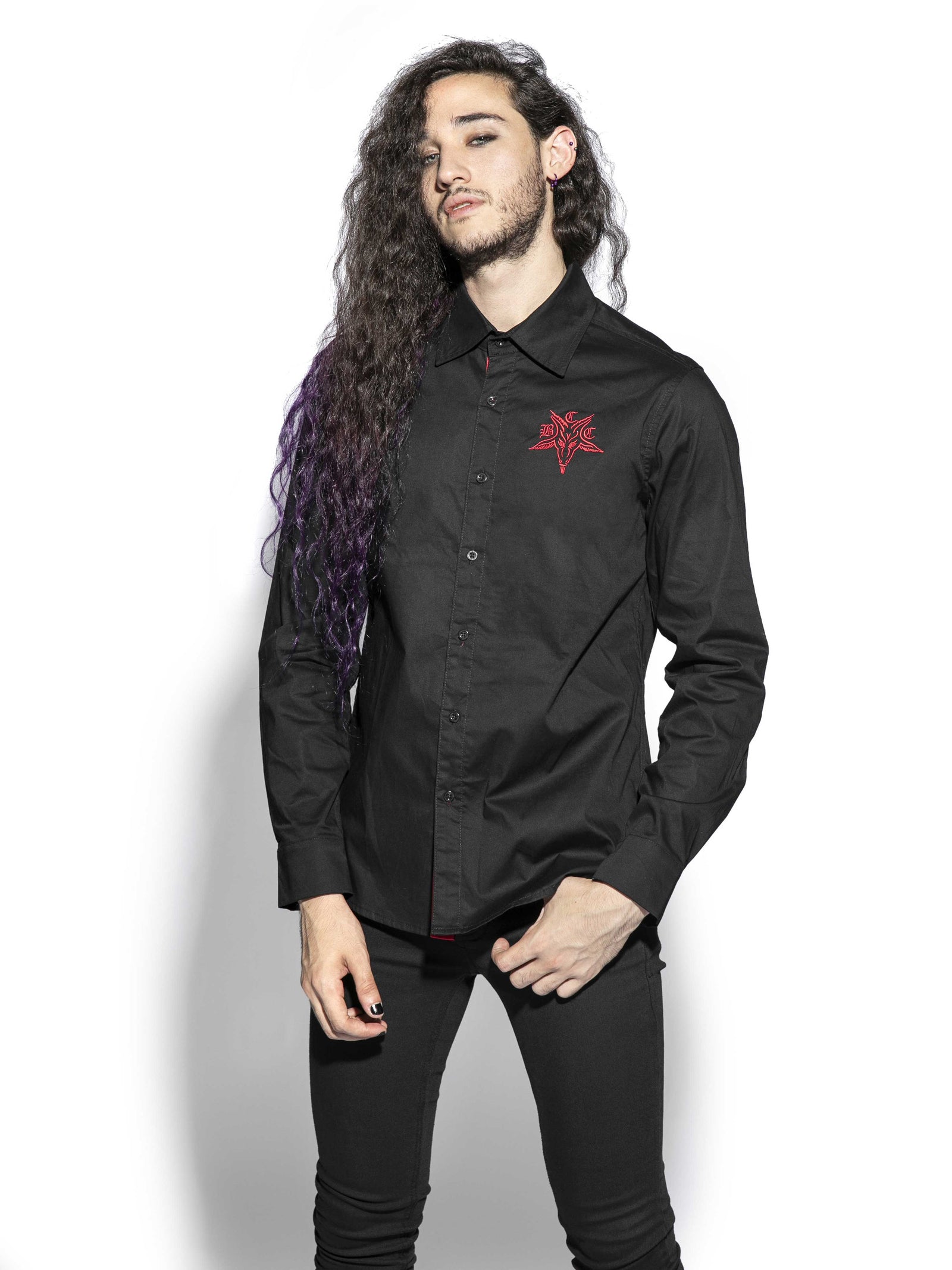 mens long sleeve black shirt