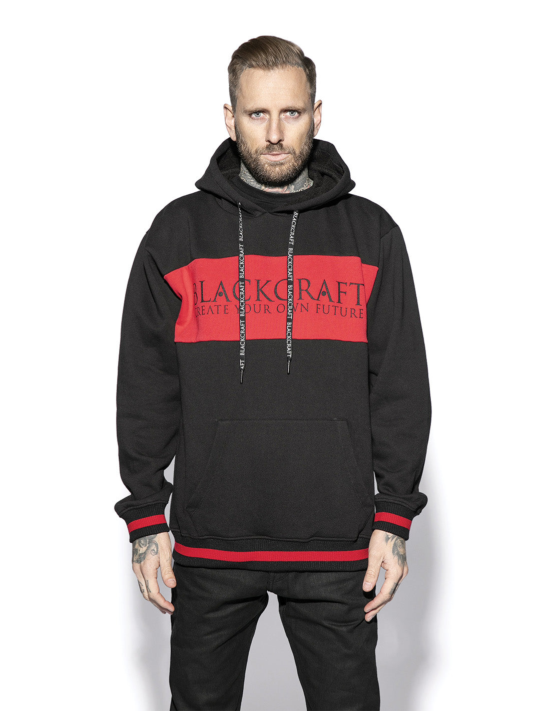 black and red Blackcraft hoodie