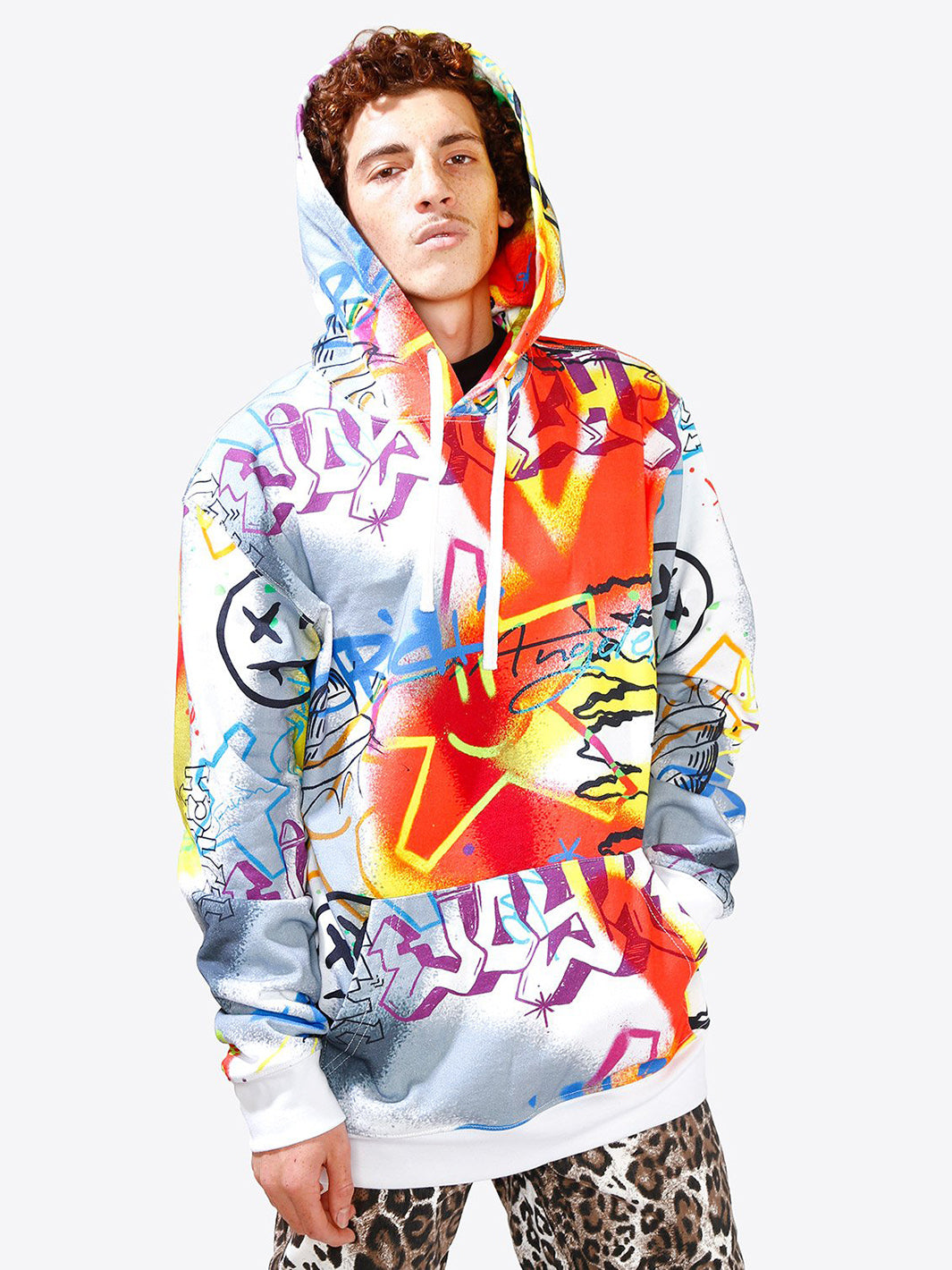 bright colors graffiti hoodie