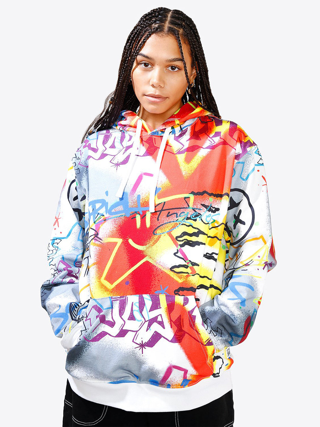 bright colors graffiti hoodie