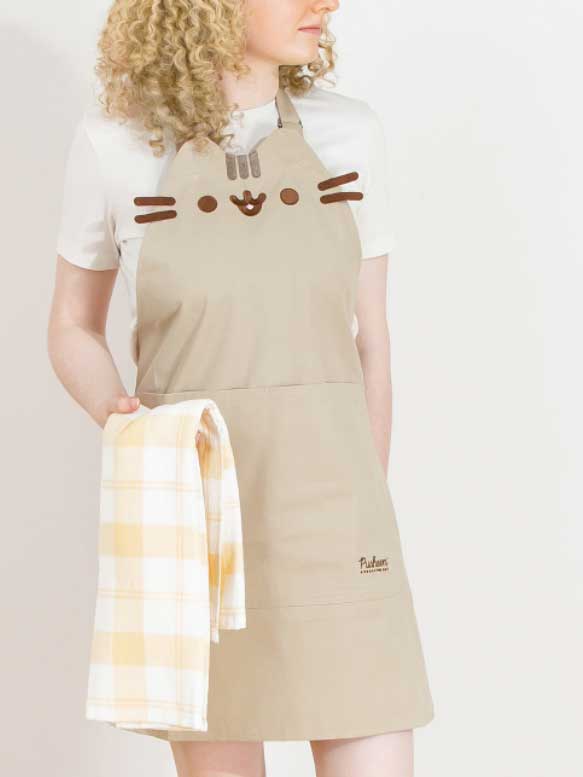 brown cat apron
