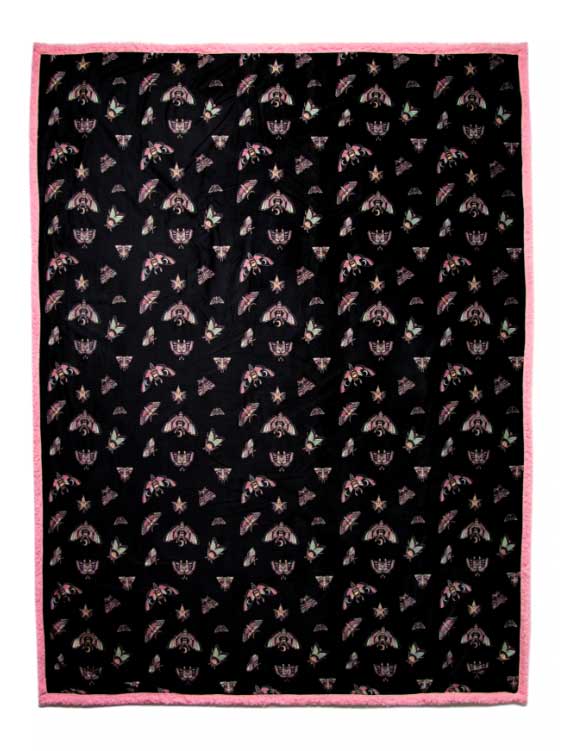 black and pink insects