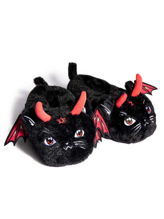 devil cat slippers