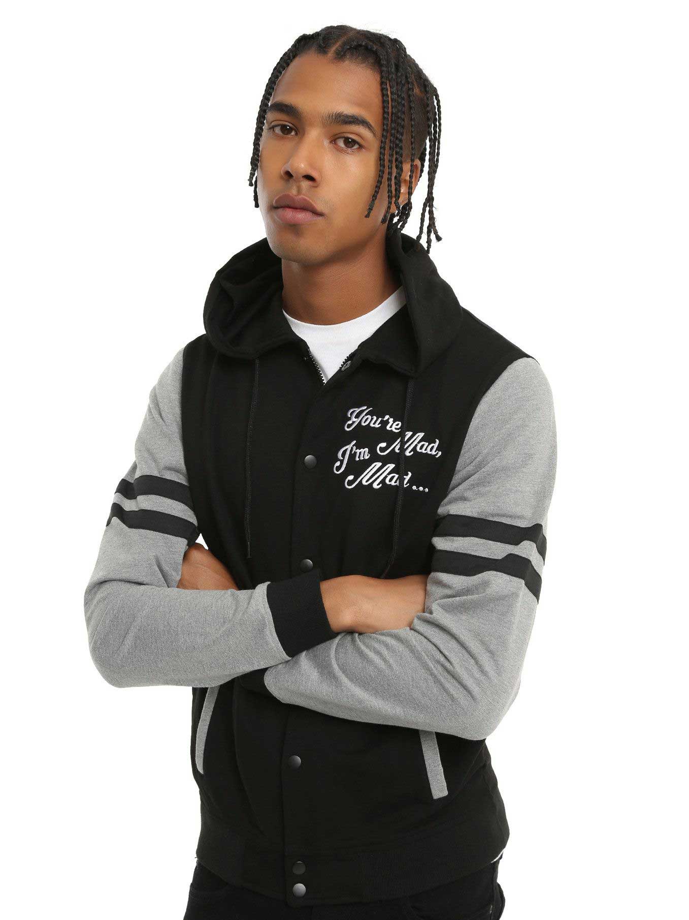 letterman hoodie You're Mad embroidery 